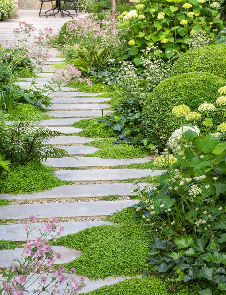 Walkway with landscaping