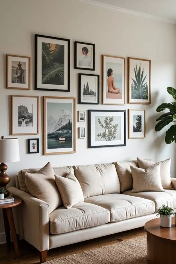 Living room with framed art as accent
