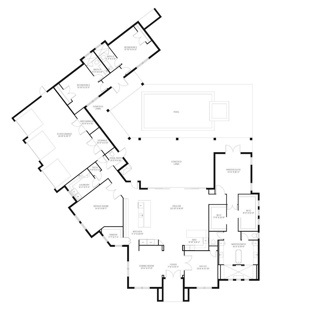 Single family home floor plan by HomeRender
