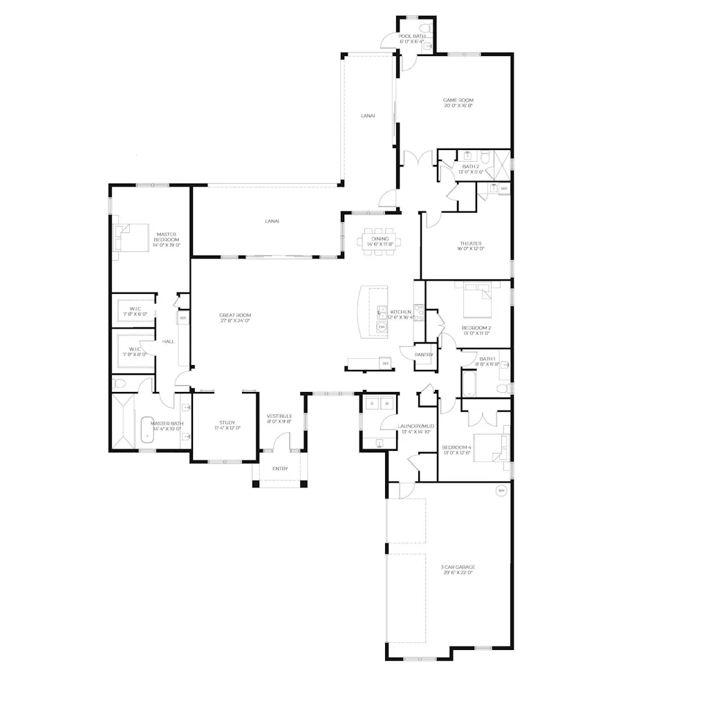 2D Plans for a single-family home by HomeRender