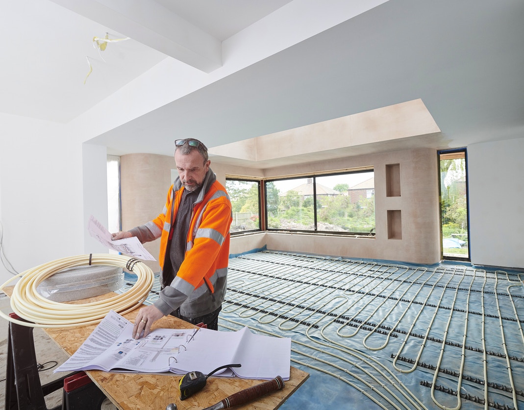 Installation de chauffage au sol hydraulique