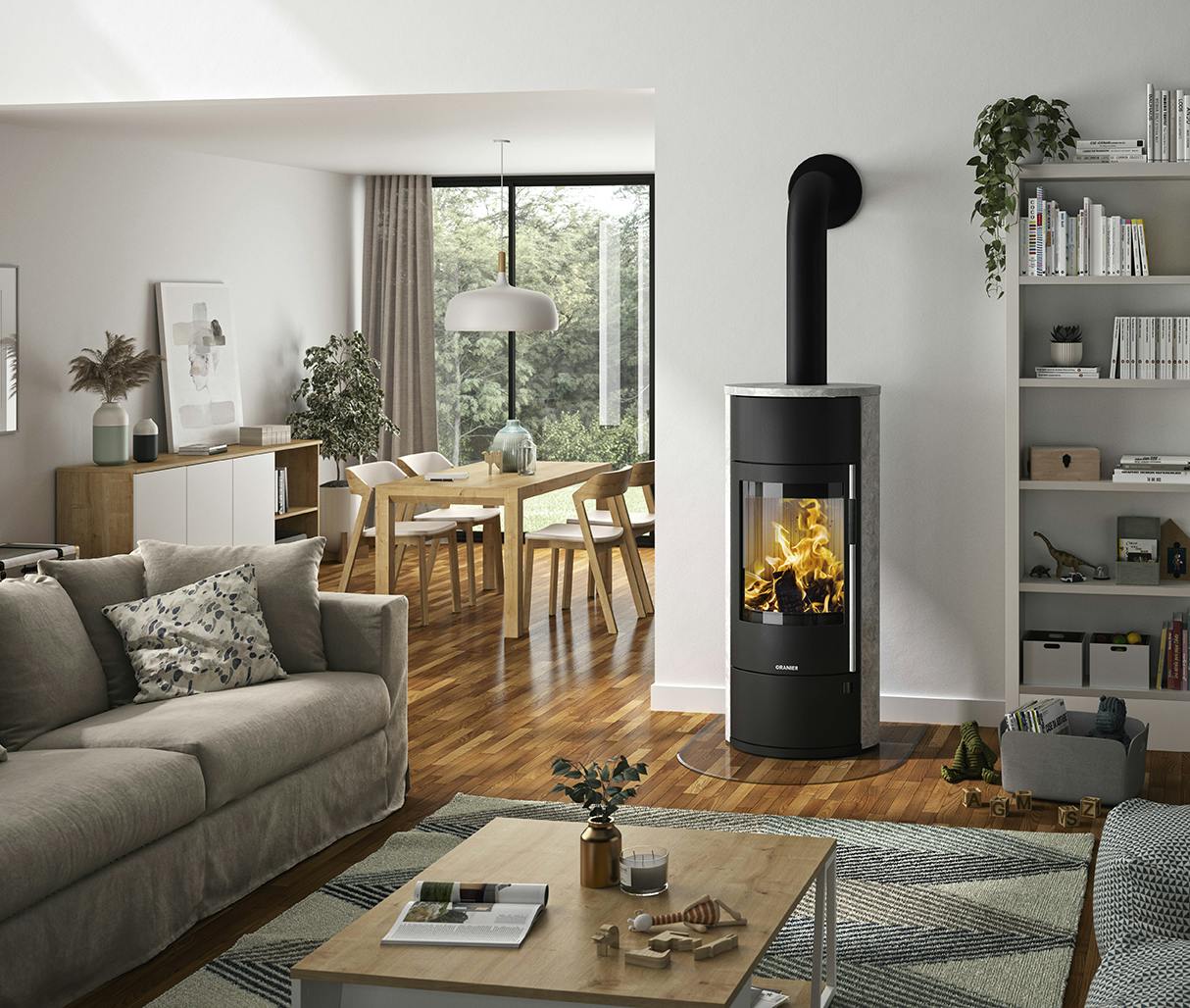 Installation de poêle à bûches