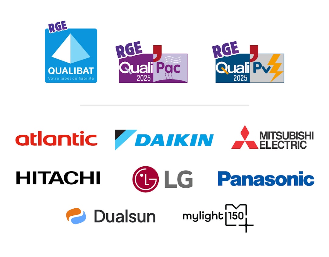 Nos certifications et marques de chauffage et climatisation - Geo-Dis Energies