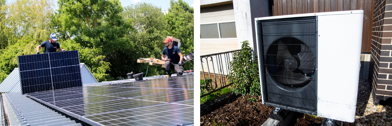 Afbeelding zonnepanelen/warmtepomp