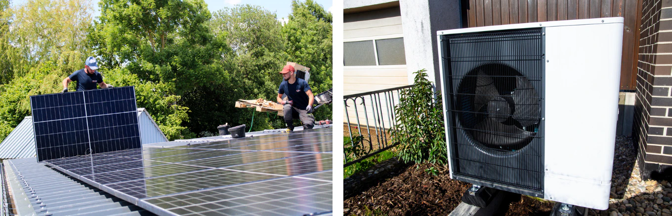 Afbeelding zonnepanelen/warmtepomp