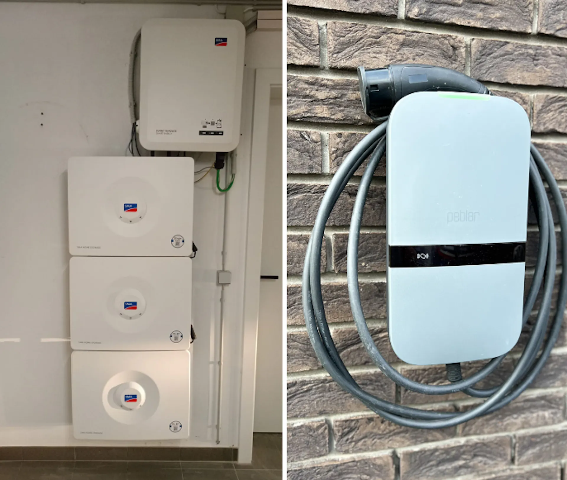 Afbeelding thuisbatterij en laadpaal