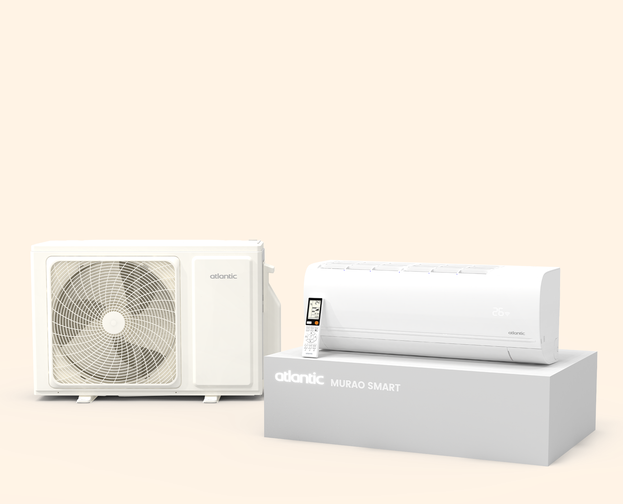 Climatisation Atlantic, unités extérieure et intérieure modèle Murao Smart