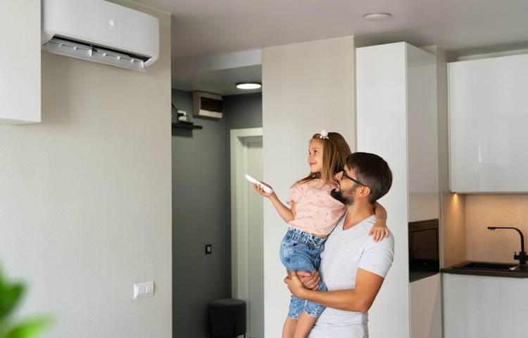 Roussin Energies installe votre climatisation réversible (pompe à chaleur air-air) à partir de 45 euros par mois sur 36 mois !