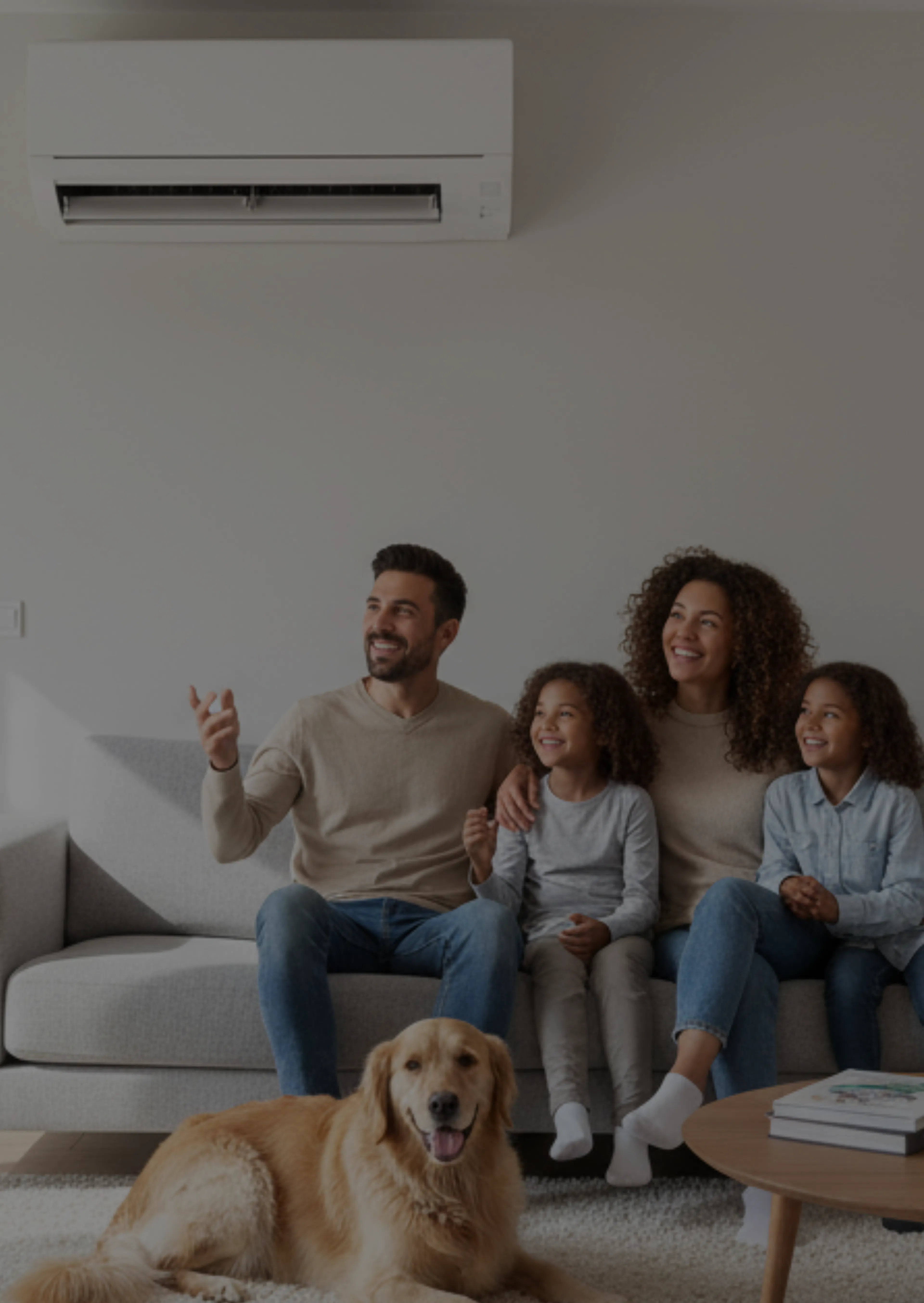 Famille salon lifestyle avec clim