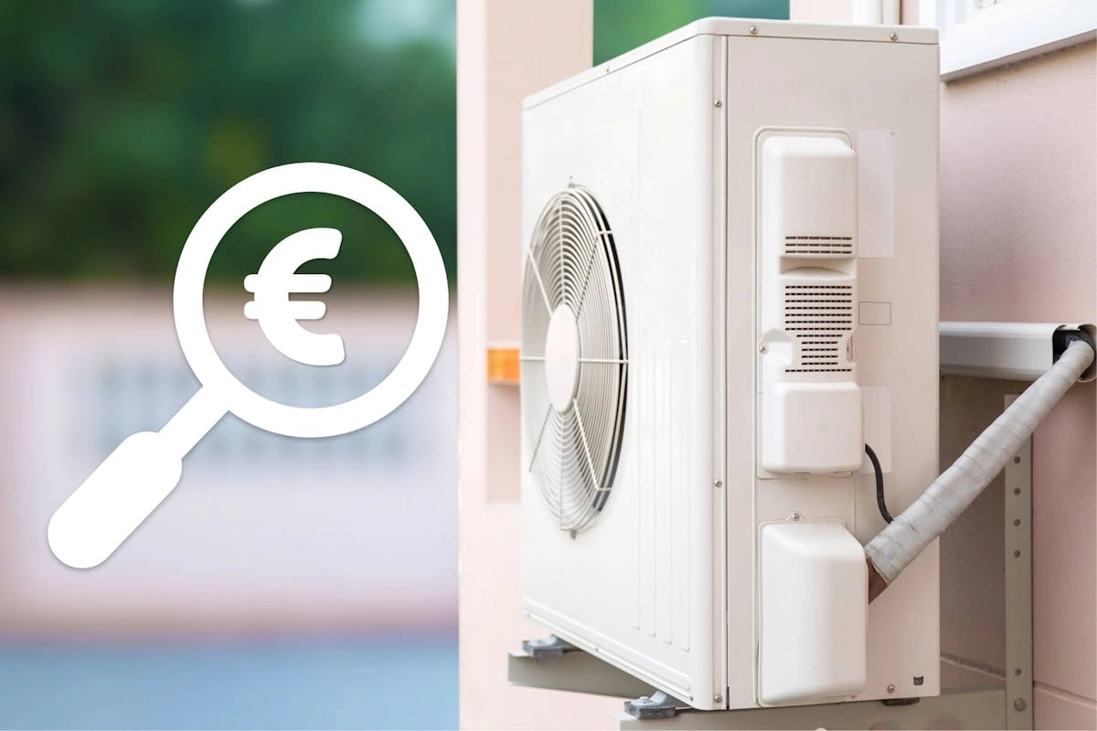 Unité extérieure de climatisation avec icône euro
