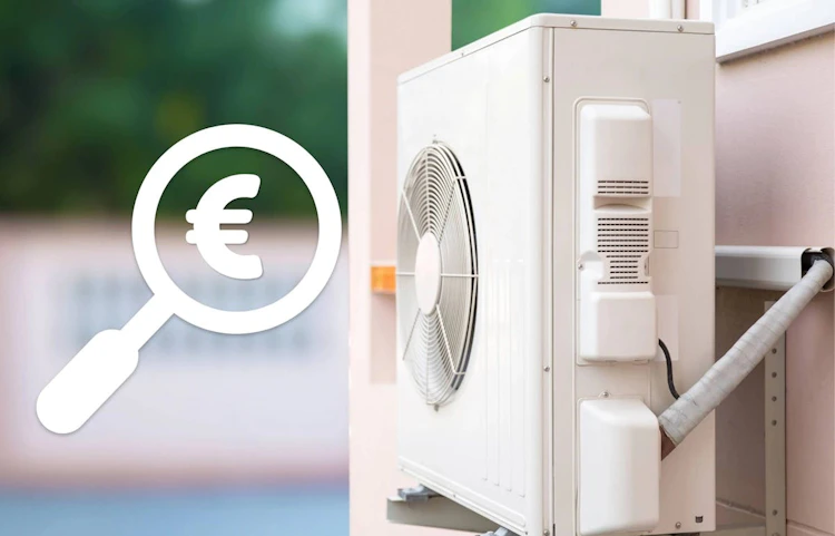 Unité extérieure de climatisation avec icône euro