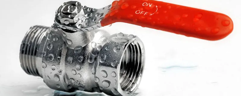 Robinet d'arrêt général d'alimentation d'eau chromé avec poignée rouge