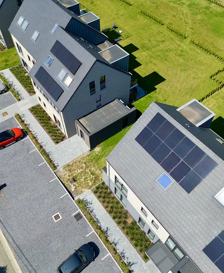 Huizen met zonnepanelen