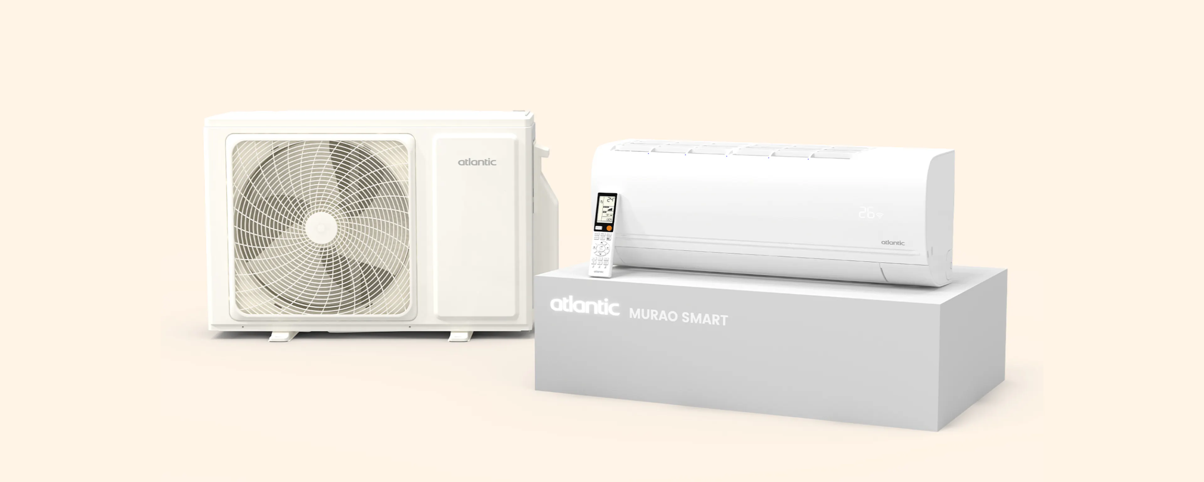 Système de climatisation Atlantic Murao Smart : unités intérieure et extérieure, télécommande