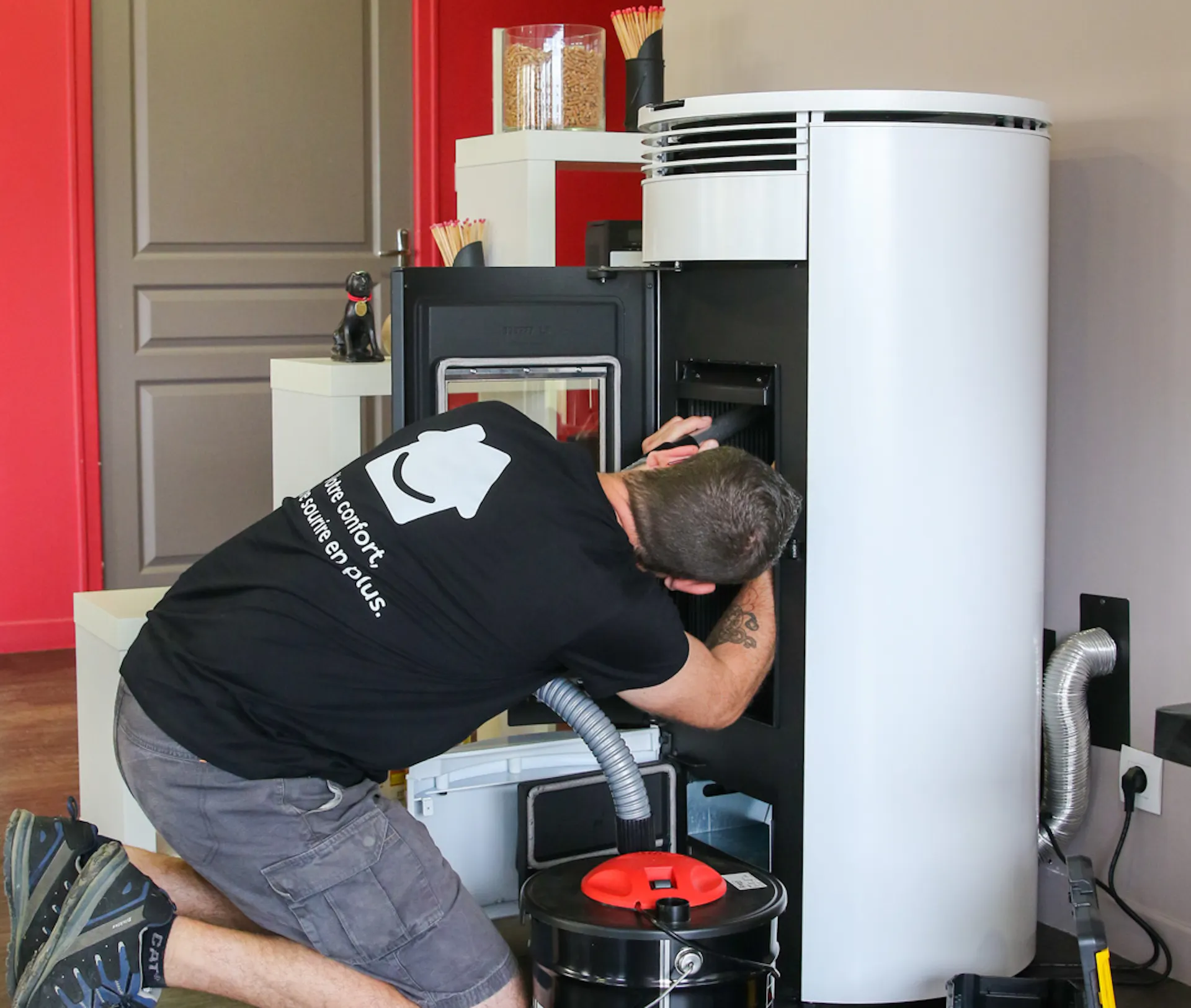 Dépannage d'un poêle par un technicien spécialisé VIK Energies