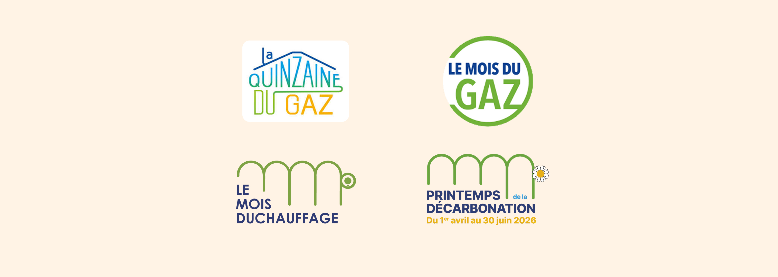 Quinzaine du gaz, Mois du Gaz, Mois du chauffage et Mois de la décarbonation