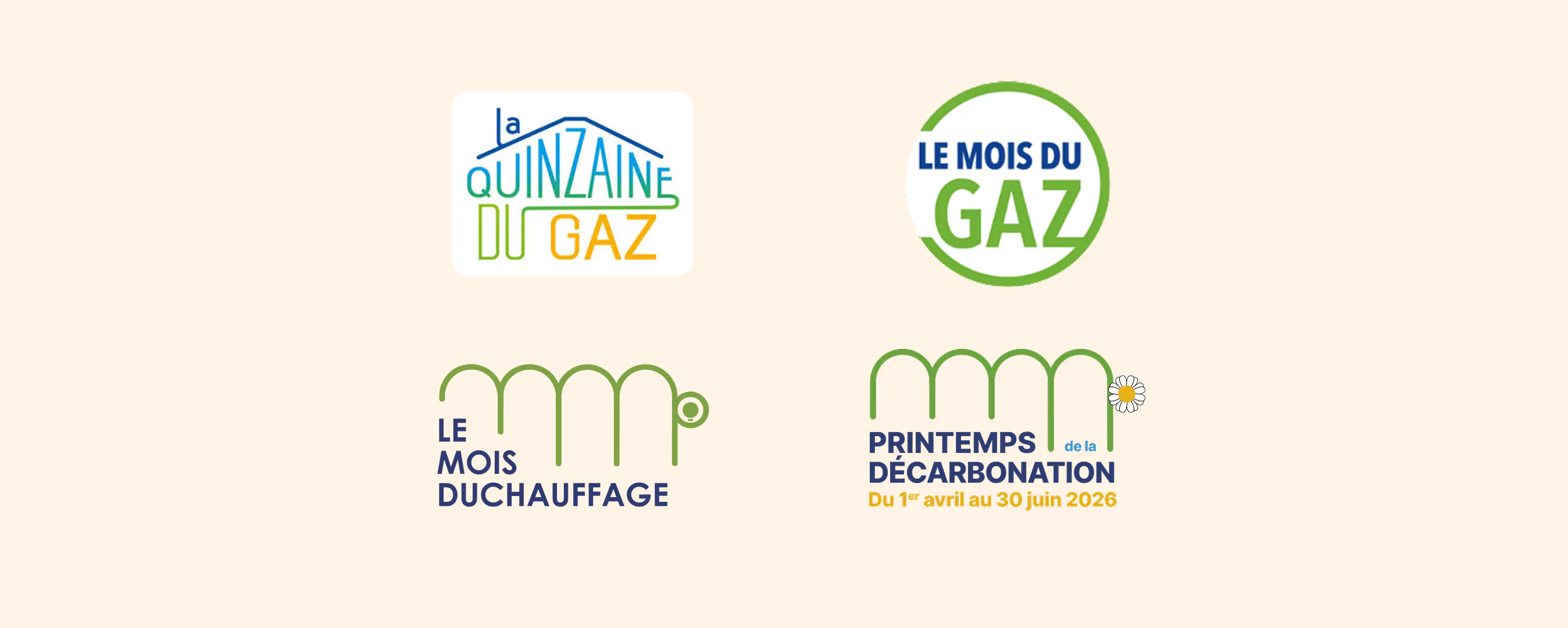 Quinzaine du gaz, Mois du Gaz, Mois du chauffage et Mois de la décarbonation