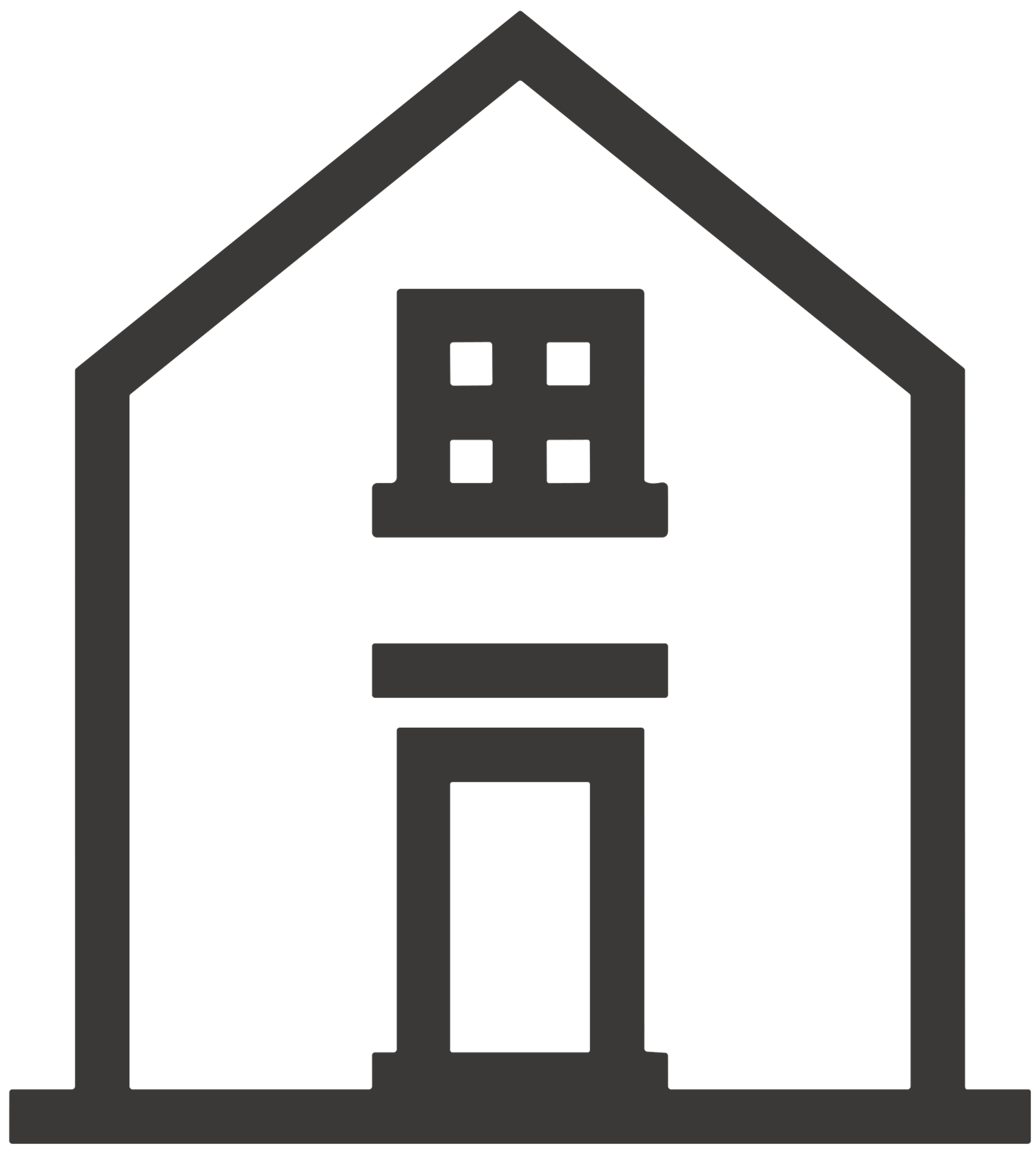 Black icon on transparent background, representing Laned Homes