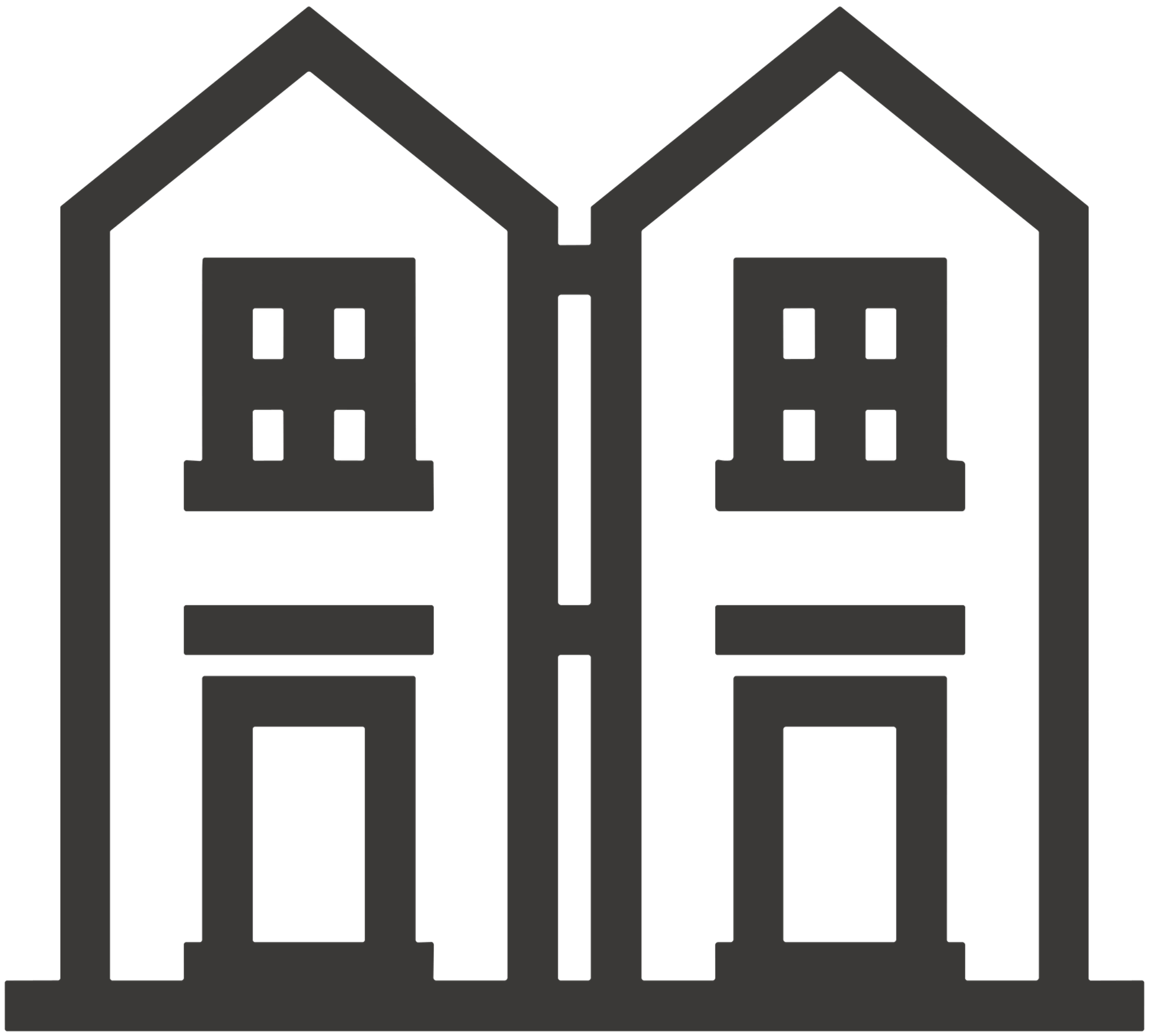 Black icon on transparent background, representing Street Homes