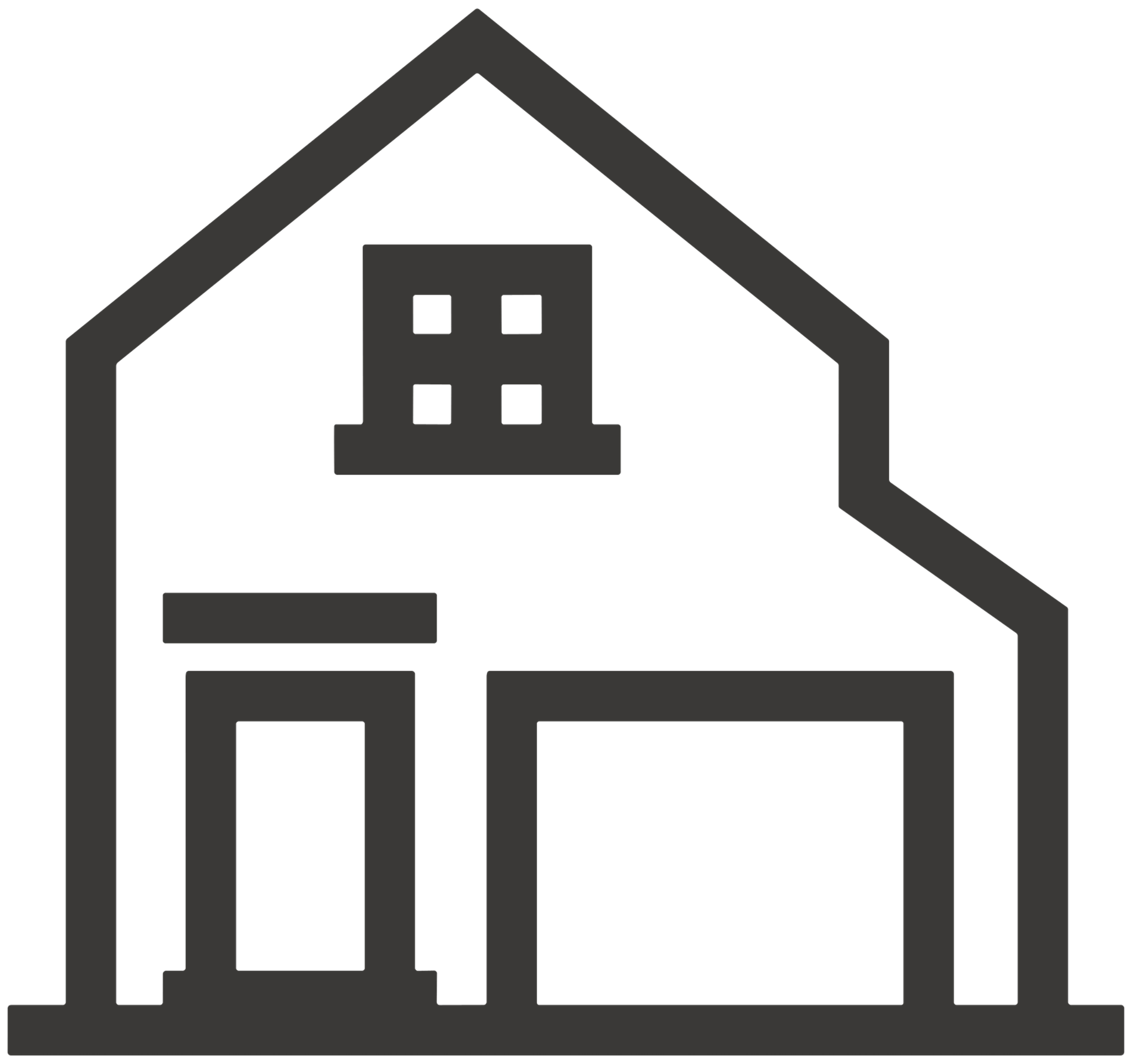 Black icon on transparent background, representing Front Garage Homes