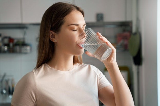 Filter Water Woman Drinking Fresh Glass