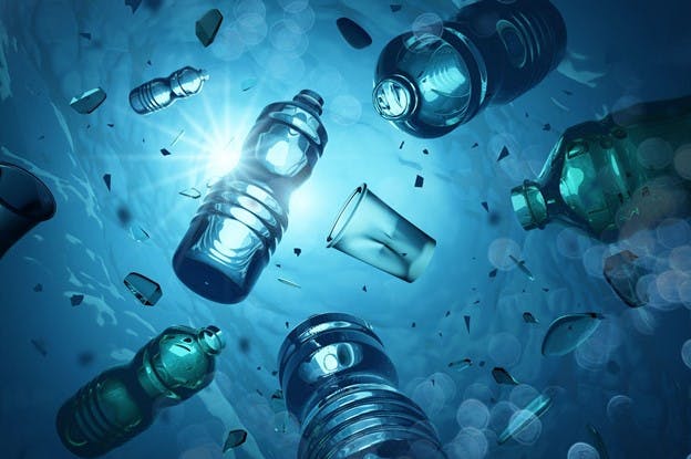 Microplastics Found in Drinking Water Illustration