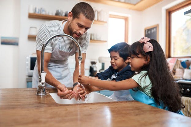 Smart Water Management Children Wash Hands