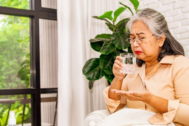 Diarrheal Diseases Older Woman Concerned with Water Health