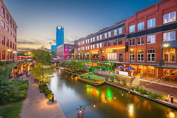 Oklahoma Citys Drinking Water City River Night View