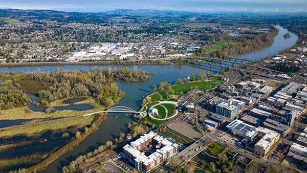 Salem Oregon Water Sky View of River