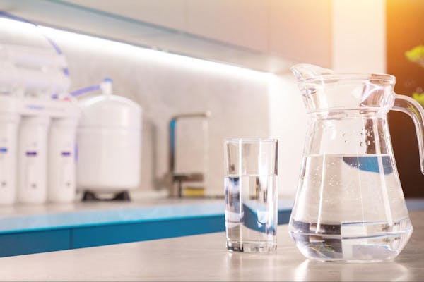 View of Pitcher with Water Filtered