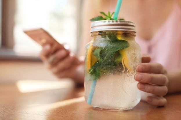 Jar of Flavored Fruit Water for Kidneys