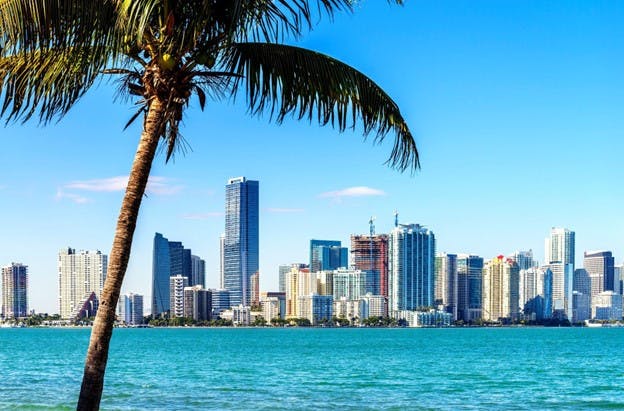 Miami Florida City Coast Ocean View