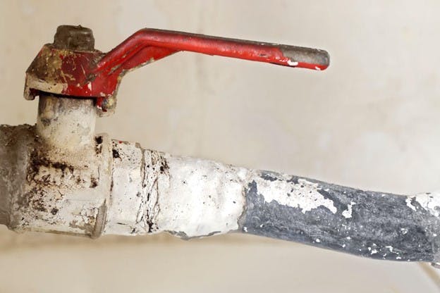 Lead Pipe Corroson with Calcium Buildup