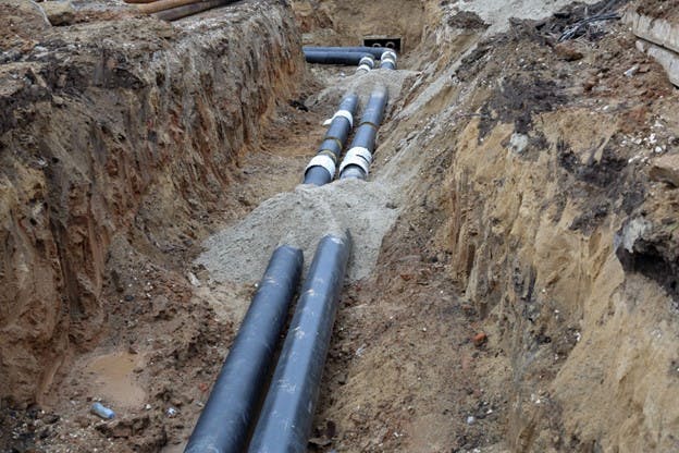 Chlorine Pipes Being Fed in