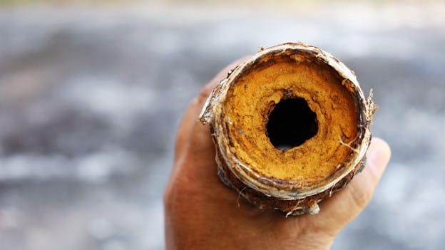 Example of Hard Water Inside Pipe Corrosion