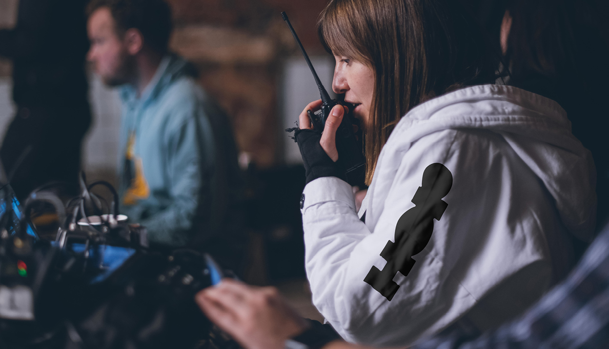 Woman on walkie talkie