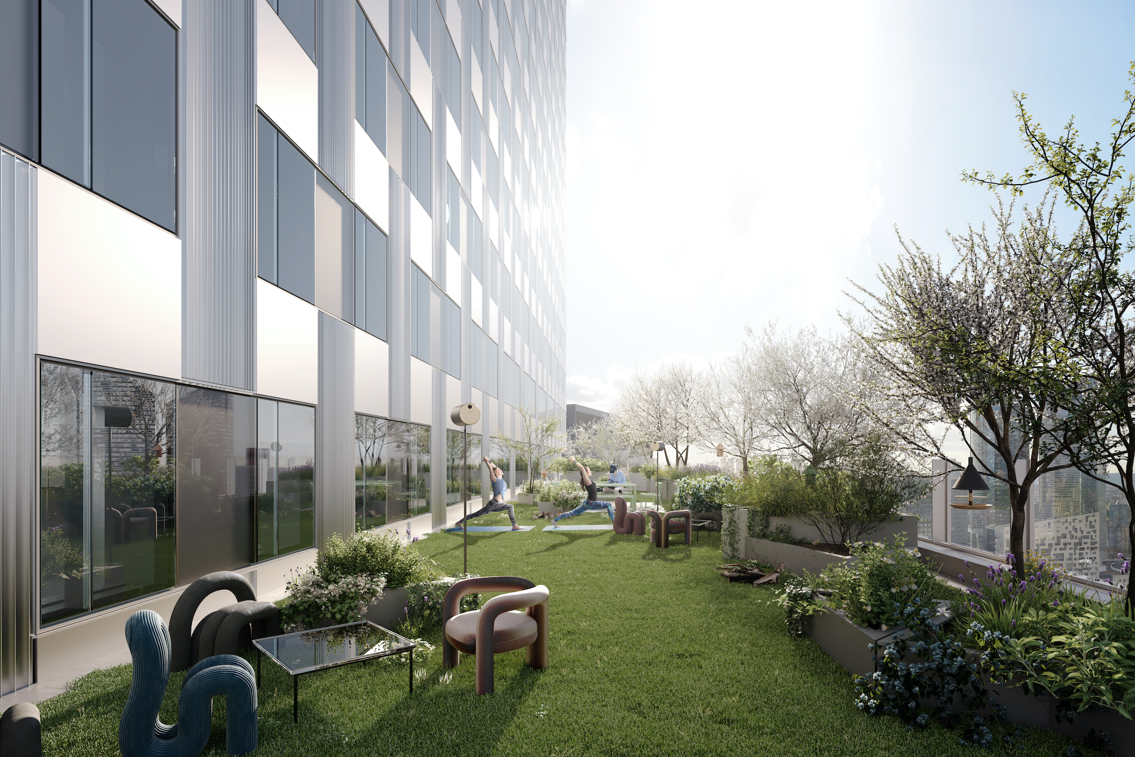 Vue depuis la terrasse du 26ème étage de la tour HOPEN