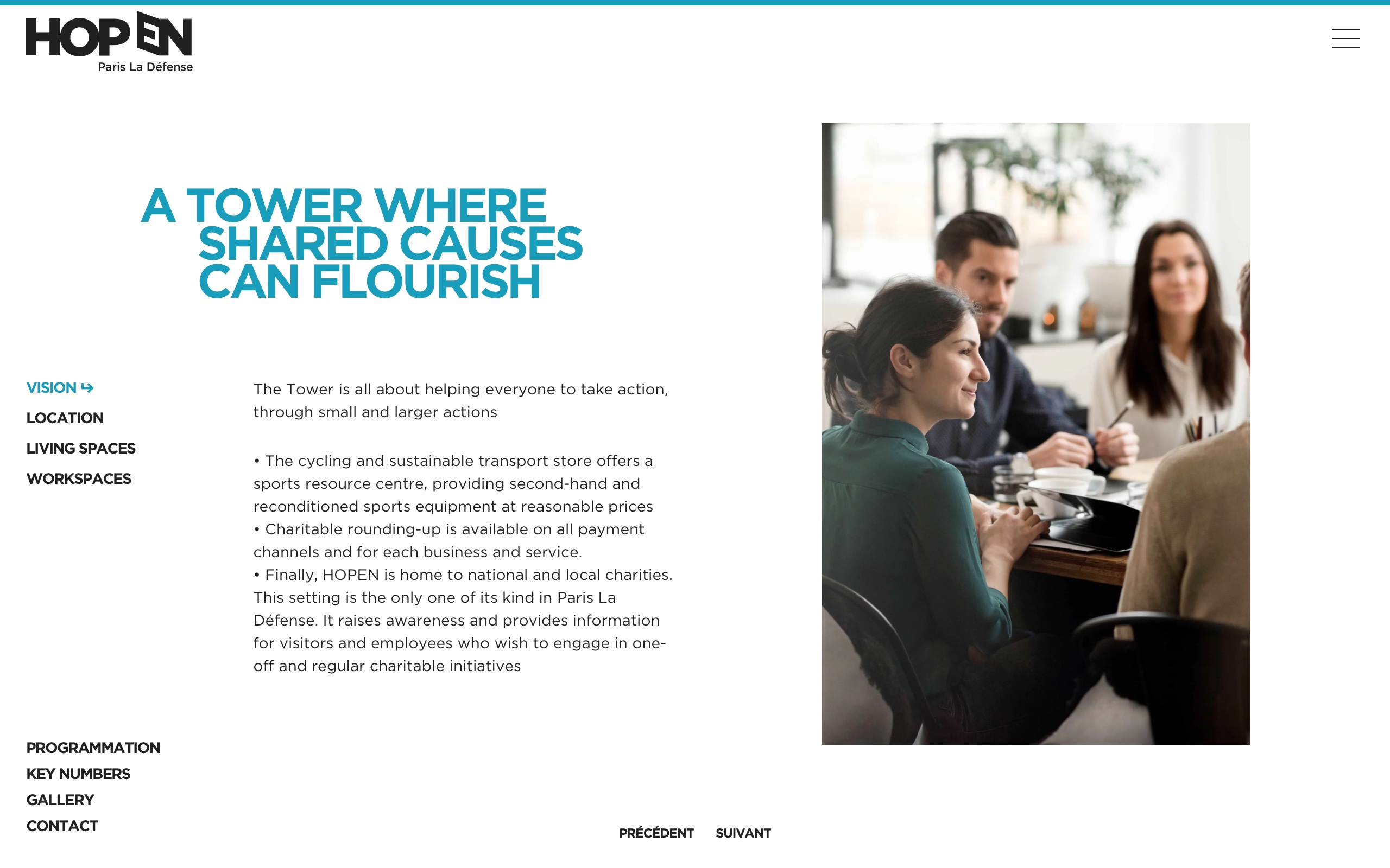 Screenshot of the tenth slide from the Vision page on the website, highlighting the various solidarity initiatives implemented within the HOPEN project