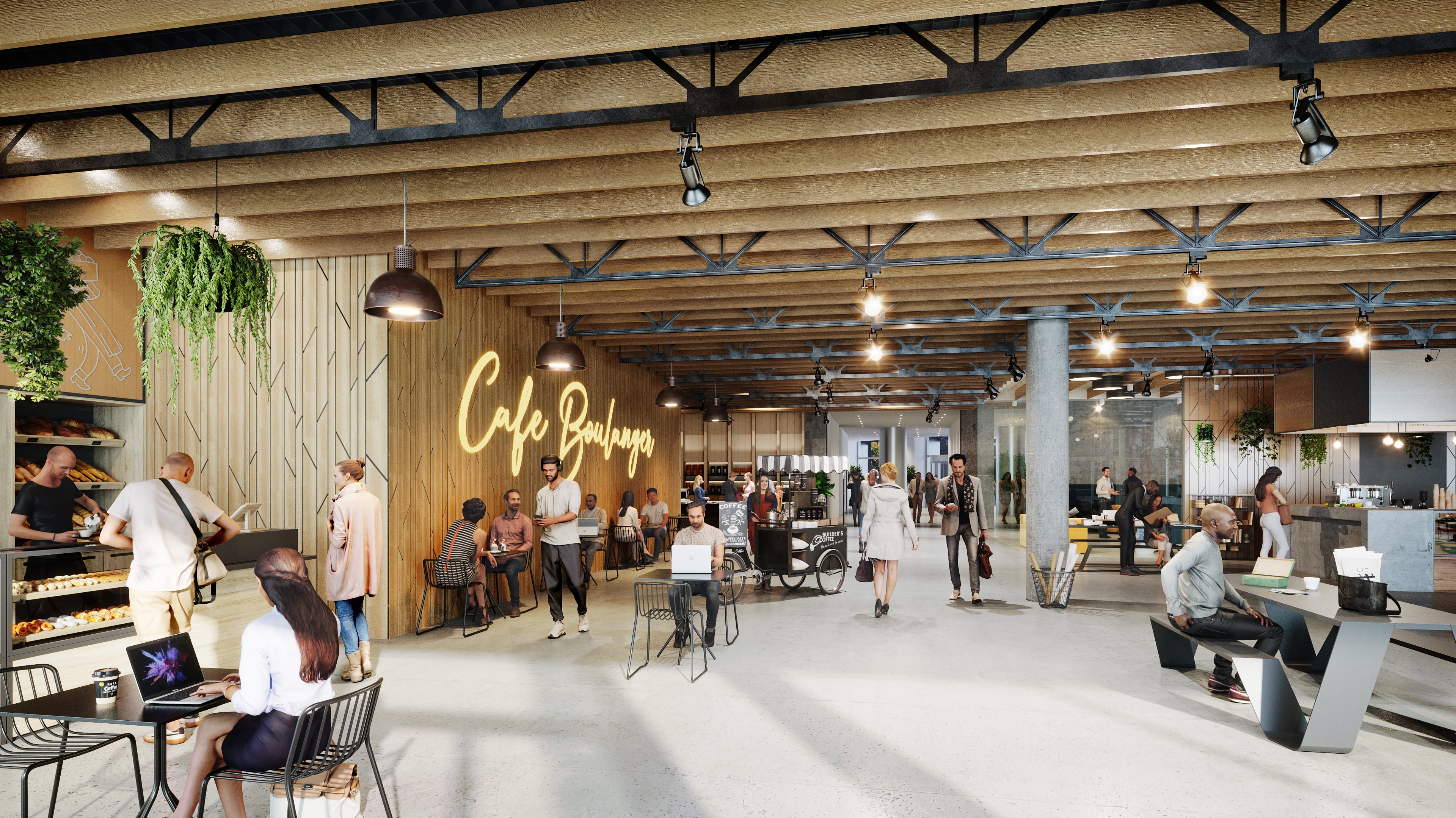 Vue du second Food Court de la tour HOPEN