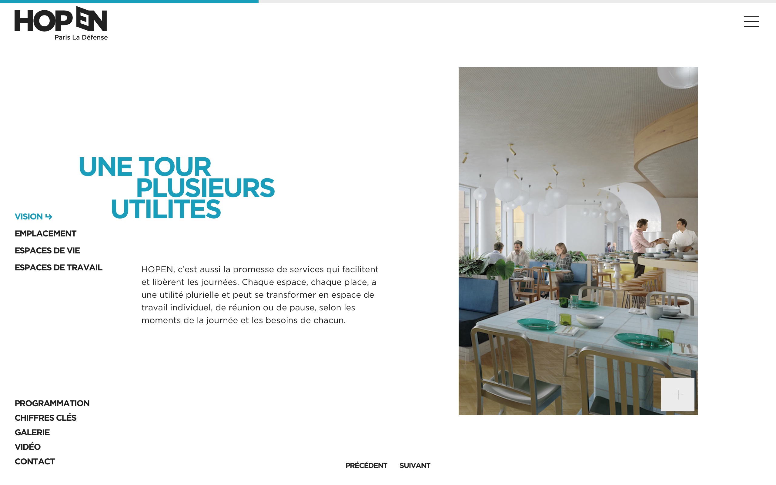 Capture d'écran de la quatrième diapositive de la page Vision du site, mettant en avant les multiples utilités du projet HOPEN