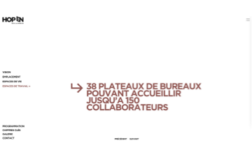 Capture d'écran de la quatrième diapositive de la page Espace de travail, expliquant que chaque service ou lieu du projet HOPEN doit être utilisé au minimum 70% de son temps afin d'optimiser son utilité