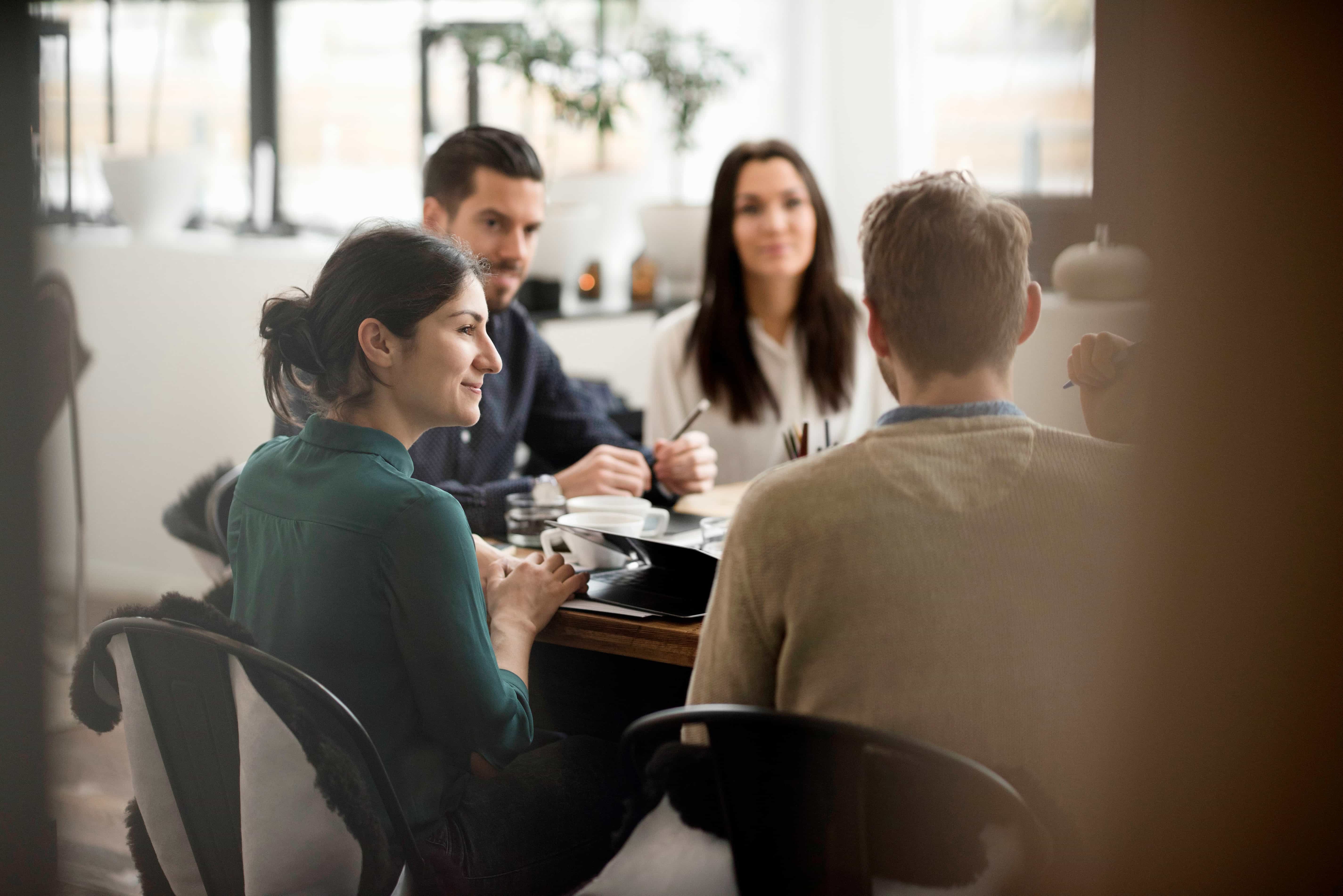 Meeting of several colleagues in facilities located within HOPEN Tower designed for this purpose