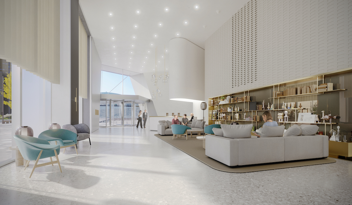 View from the reception hall of HOPEN Tower, upper ground floor