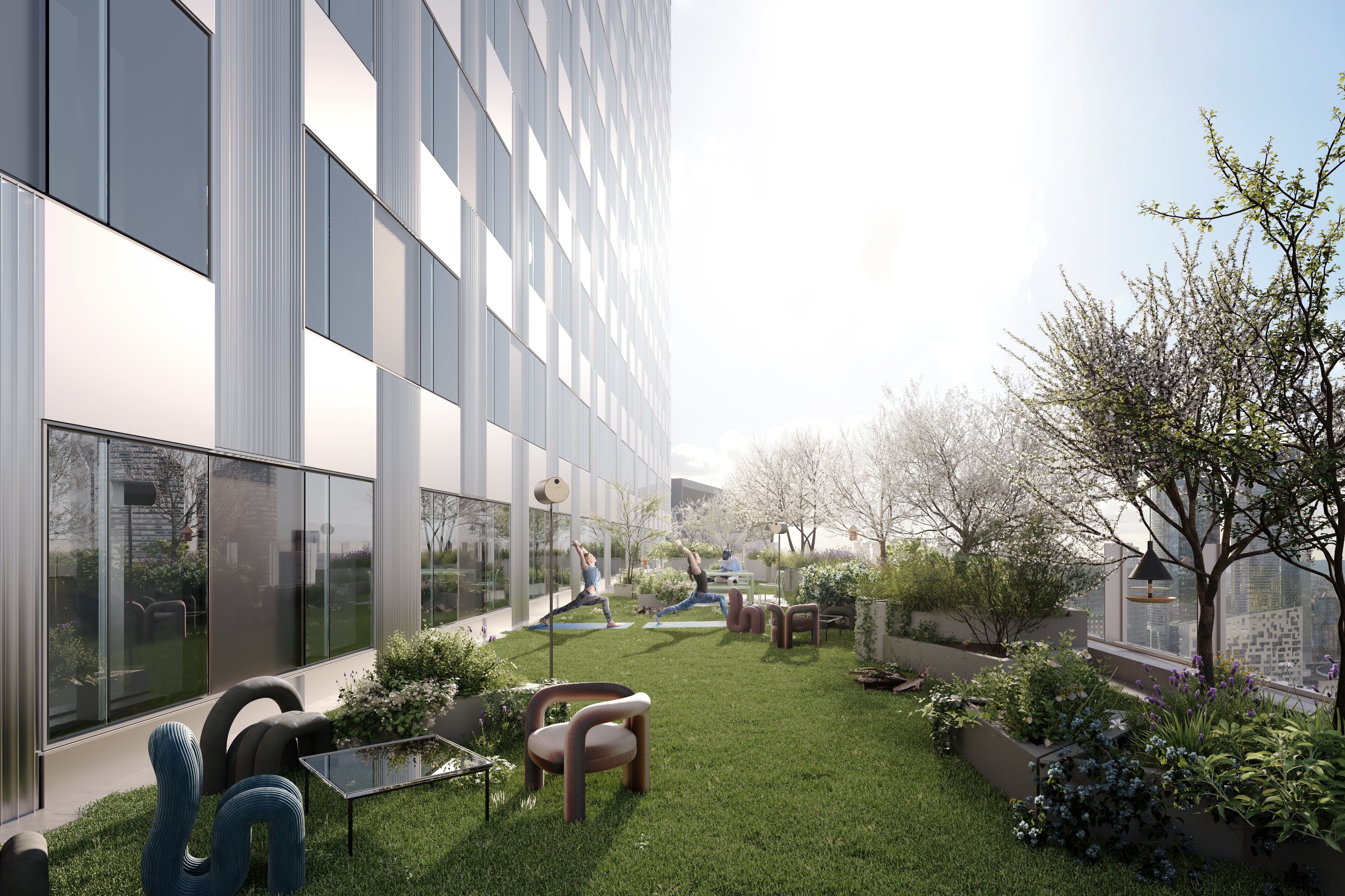 Vue depuis la terrasse du 26ème étage de la tour HOPEN