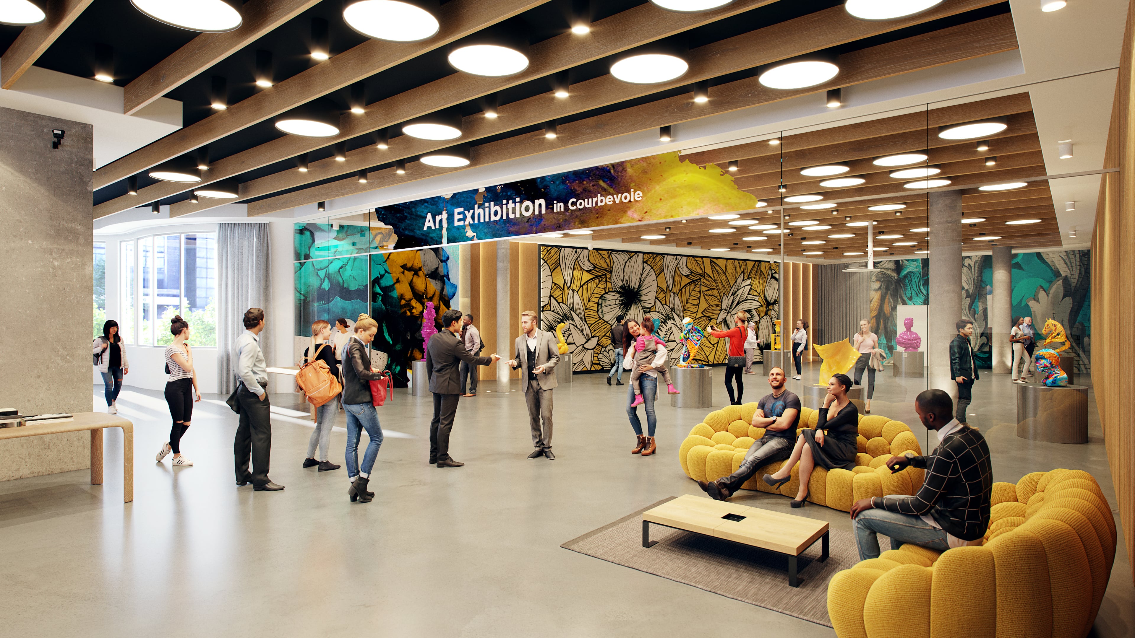 Vue depuis la salle multi-exposition de la tour HOPEN