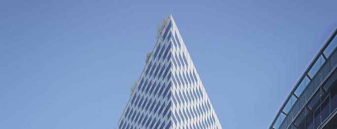 View from the street of the balconies of HOPEN Tower