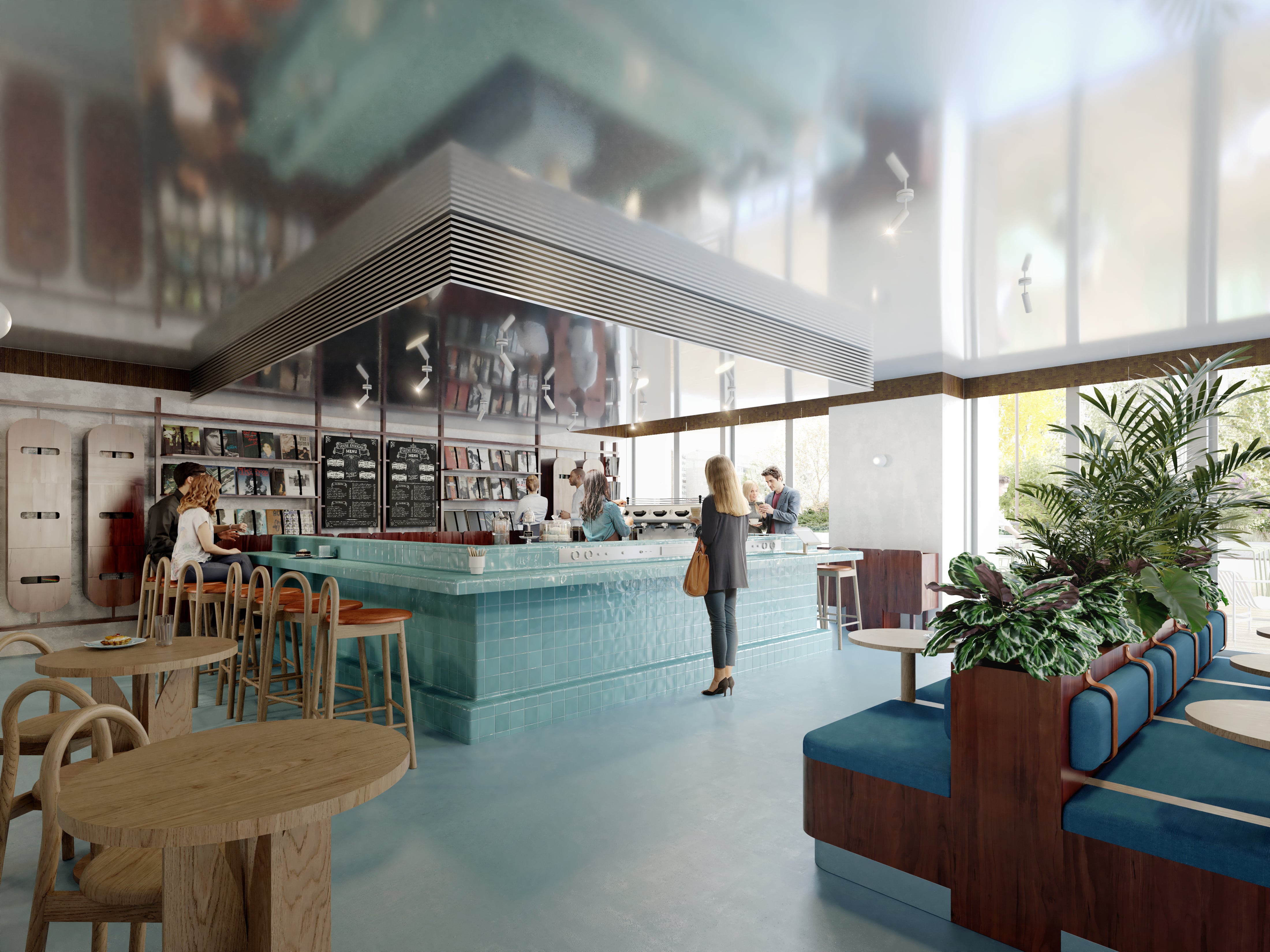 Vue du café de la tour HOPEN - rez-de-chaussée, niveau haut