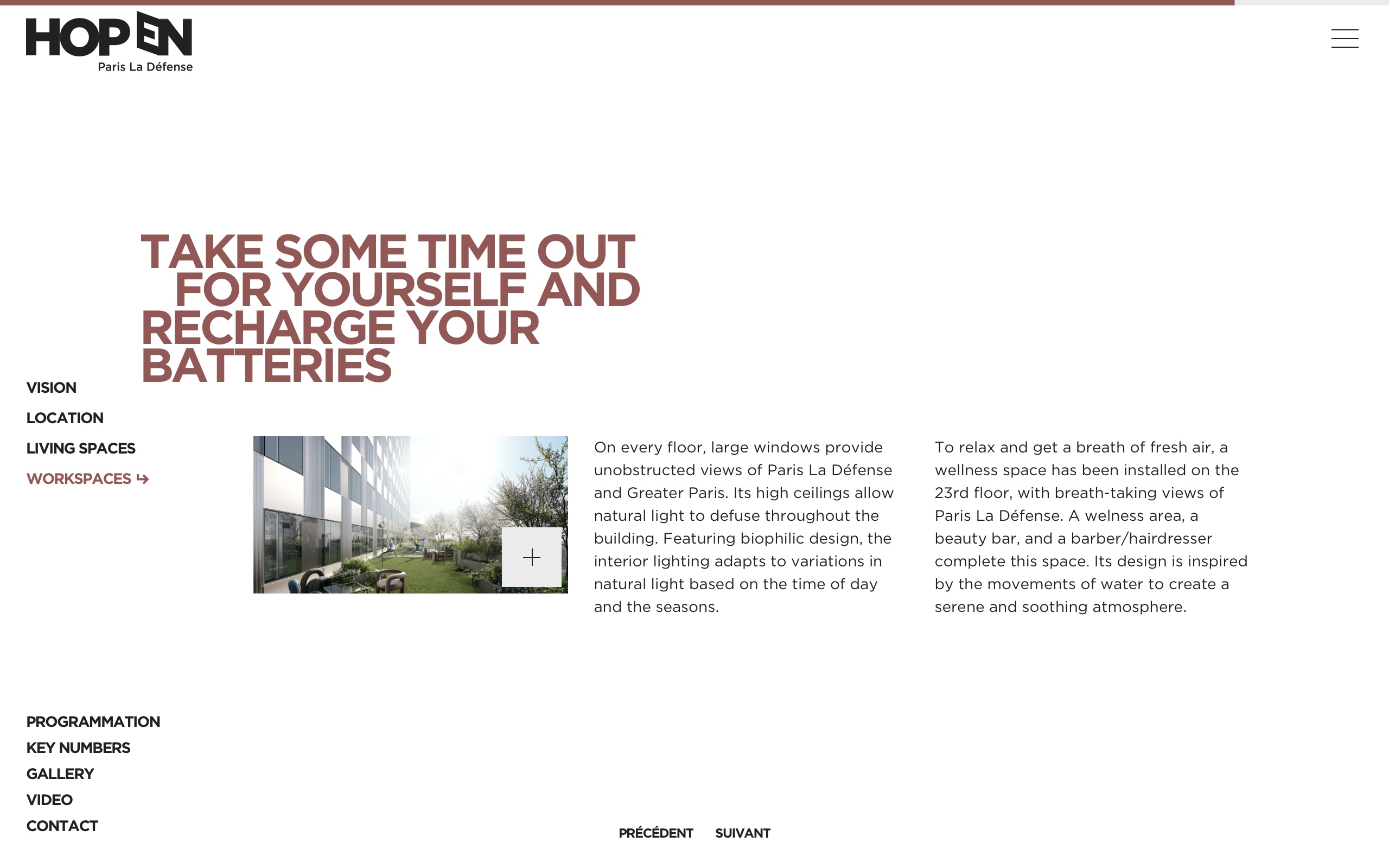 Screenshot of the ninth slide from the Workspace page, emphasizing the significance of the architecture of HOPEN Tower and its impact on the well-being of its future clients