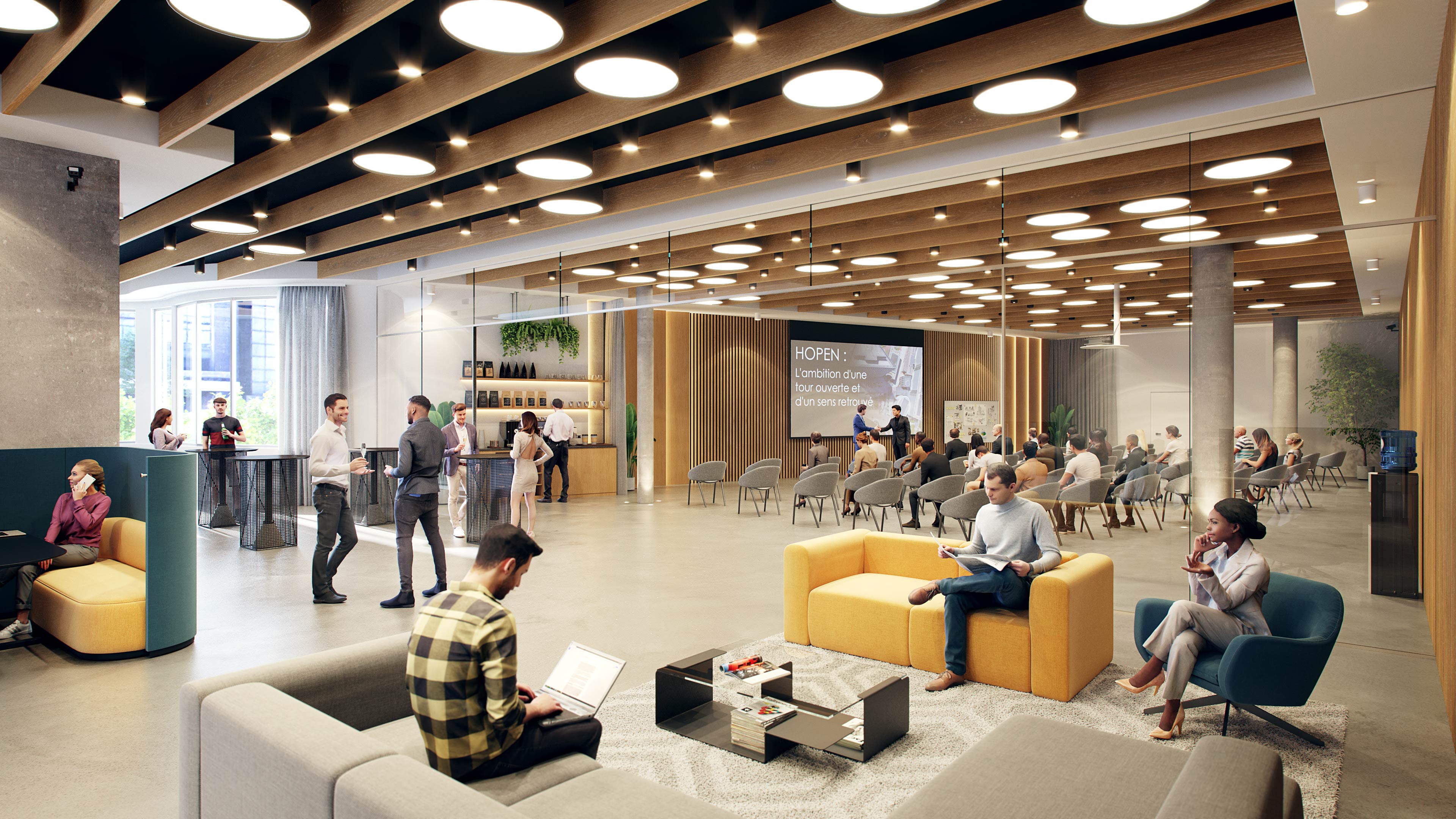 Vue depuis la salle multi-séminaire de la tour HOPEN